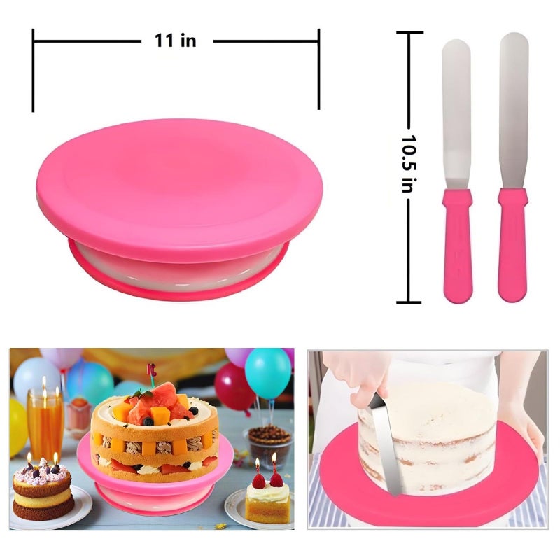 YOQXHY 190 Pcs Cake Decorating Kit,Baking Supplies Tools with Cake Turntable,24 Numbered Icing Piping Tips,Frosting Spatulas,Pastry Bags & More for Professional Bakery Beginner Cake Lover - Image 2